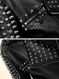 Men's Silver Spikes Studded Brando Leather Jacket