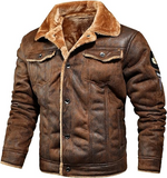 Men's Suede Jacket Warm Coats Male Outwear Winter