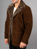 Men's Suede Jacket Warm Coats Male Outwear Winter