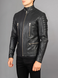 Men’s Tec Flex Motocross Black Leather Jacket