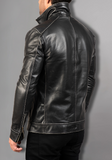 Men's Vintage Retro Biker Brown Waxed Leather Jacket
