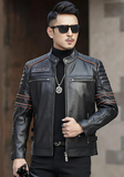 Men's biker SKULL LEATHER JACKET BLACK
