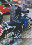 Men's biker SKULL LEATHER JACKET BLACK
