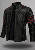 Men's biker SKULL LEATHER JACKET BLACK
