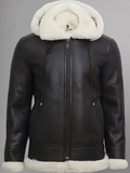 MensB3DetachableShearlingSheepskinHoodFlightLeatherWinterFurJackets