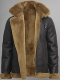 MensB3DetachableShearlingSheepskinHoodFlightLeatherWinterFurJackets