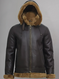 MensB3DetachableShearlingSheepskinHoodFlightLeatherWinterFurJackets