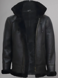 MensB3DetachableShearlingSheepskinHoodFlightLeatherWinterFurJackets