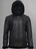 MensB3DetachableShearlingSheepskinHoodFlightLeatherWinterFurJackets