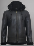 MensB3DetachableShearlingSheepskinHoodFlightLeatherWinterFurJackets