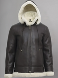 MensB3DetachableShearlingSheepskinHoodFlightLeatherWinterFurJackets