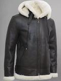 MensB3DetachableShearlingSheepskinHoodFlightLeatherWinterFurJackets