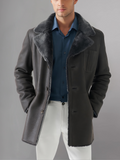 Mens B3 Shearling Bomber Jacket Military Pilot Fur Coat