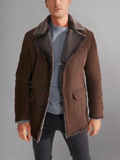 Mens B3 Shearling Bomber Jacket Military Pilot Fur Coat