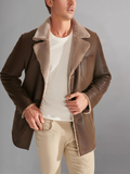 Mens B3 Shearling Bomber Jacket Military Pilot Fur Coat