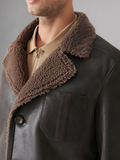 Mens B3 Shearling Bomber Jacket Military Pilot Fur Coat