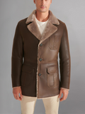 Mens B3 Shearling Bomber Jacket Military Pilot Fur Coat