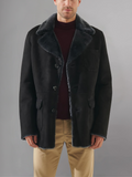 Mens B3 Shearling Bomber Jacket Military Pilot Fur Coat