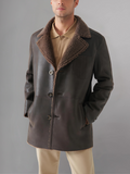 Mens B3 Shearling Bomber Jacket Military Pilot Fur Coat