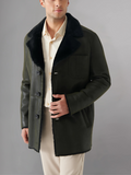 Mens B3 Shearling Bomber Jacket Military Pilot Fur Coat