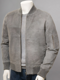 Mens Biker Distressed Suede Camel Leather Jacket