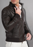 Mens Biker Leather Jacket Vintage Genuine Leather
