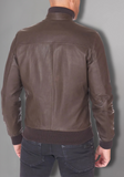 Mens Biker Leather Jacket Vintage Genuine Leather
