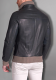 Mens Biker Leather Jacket Vintage Genuine Leather
