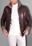 Mens Biker Leather Jacket Vintage Genuine Leather
