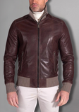 Mens Biker Leather Jacket Vintage Genuine Leather
