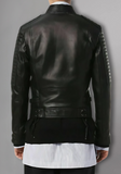 Mens Black Bomber Quilted Leather fashion Stylish Jacket