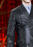 Mens Black Bomber Quilted Leather fashion Stylish Jacket