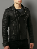 Mens Black Custom Leather Jacket