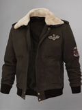 Mens Black Shearling Fur Sheepskin Motorcycle Jacket