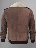 Mens Black Shearling Fur Sheepskin Motorcycle Jacket