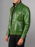 Mens Cafe Racer Distressed Brown Jacket
