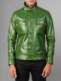 Mens Cafe Racer Distressed Brown Jacket
