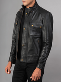 Mens Cafe Racer Distressed Brown Jacket
