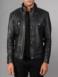 Mens Cafe Racer Distressed Brown Jacket
