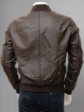 Mens Camel Suede Leather Bomber Jacket