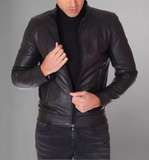 Mens Classic Dark Brown Leather Jacket