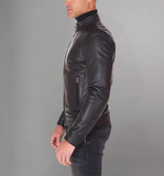 Mens Classic Dark Brown Leather Jacket