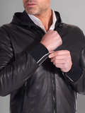 Mens Elegant Green Bomber Leather Jacket