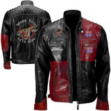 Mens Leather Jacket Biker Vintage Motorcycle Racer Distressed Genuine Leather Jackets Empire