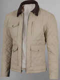 Mens Lightweight Beige Cotton Jacket