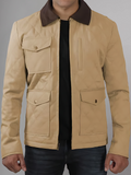 Mens Lightweight Beige Cotton Jacket