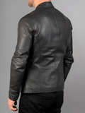 Mens Retro Cafe Racer Distressed Brown Jacket
