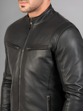 Mens Retro Cafe Racer Distressed Brown Jacket
