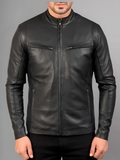 Mens Retro Cafe Racer Distressed Brown Jacket
