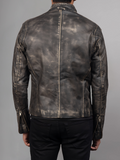 Mens Retro Cafe Racer Distressed Brown Jacket
